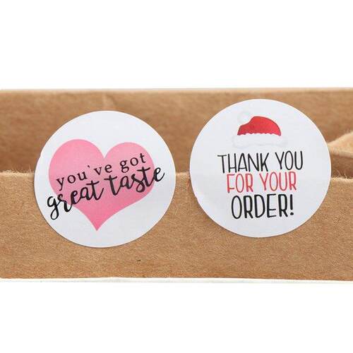 500pcs Handmade With Love Seal Labels Round Paper Label Stic