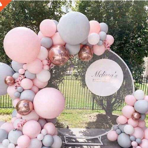 Balloon Arch Set Pink Grey And Confetti Balloon Garland Wedd