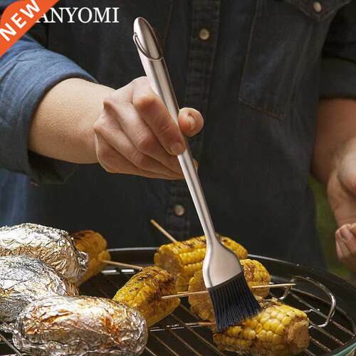 Silicone Basting Brush BBQ Grill Oil Sauce Brush Stainless S