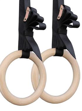 1 Pair Birch Wood Gymnastic Pull p GYM Ring for Home Fitnes