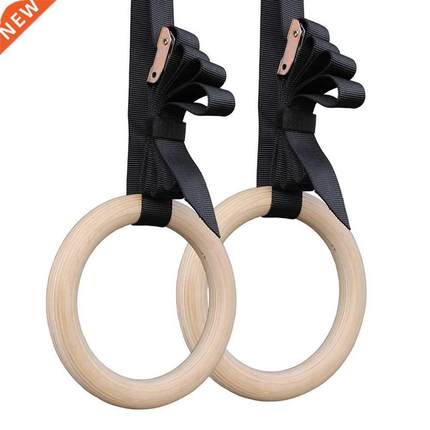 1 Pair Birch Wood Gymnastic Pull p GYM Ring for Home Fitnes