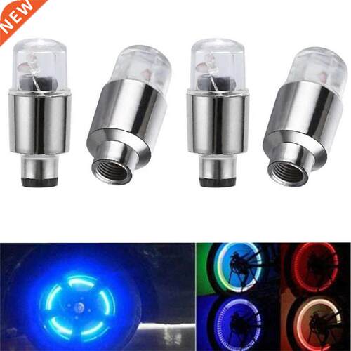 4pcs/Set LED Car Wheel Tyre Tire Air Valve Stem Cap Light La