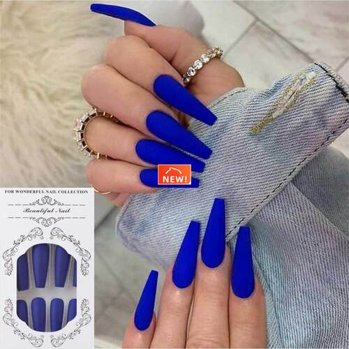 24Pcs Full Cover False Nail Tips Ballerina Nail Art Manicure