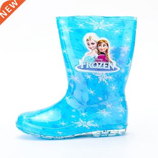 2021 New Disney Princess Frozen Kids Rain Boots Rubber Shoes