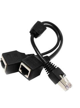 Y Splitter Cable 1 Male to 2 Female RJ45 Network Ethernet Ad