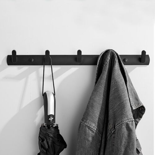 3/4/5/6 Hooks Coat Rack Wall Mounted Heavy Duty Hanger, Meta