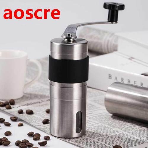Silver Coffee Grinder Mini Stainless Steel Hand Manual Handm