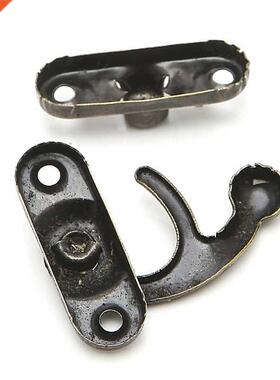 10x Antique Metal Catch Curved Buckle Horn Lock Clasp Hook G