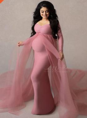 2020 Maternity Dresses Photography Props Shoulderless Pregna