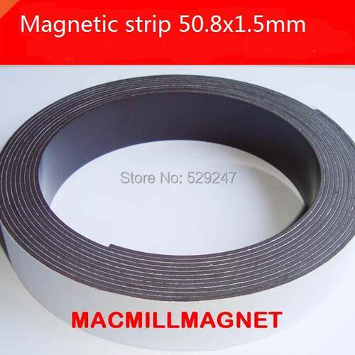 50.8mm*1.5mm*1meter Rber Self Adhesive Magnetic Stripe Fle