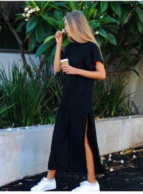 Plus Size Women T-Shirt Maxi Dress Casual Women Summer Beach