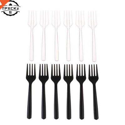 100pcs Long Handle Fork Reusable Plastc Dsposable Forks Pa