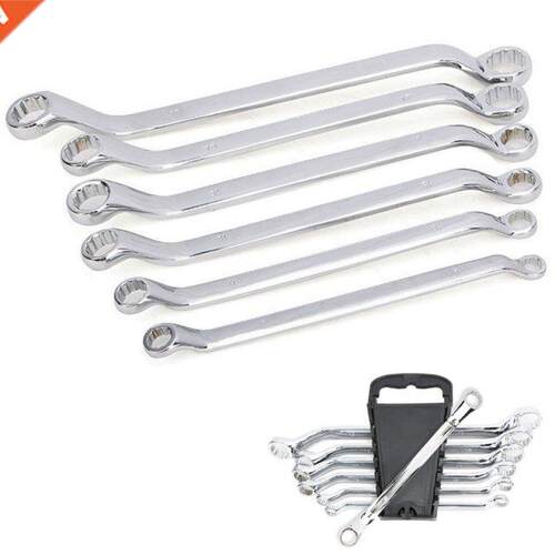 6pc Metric 8-19mm Offset Ring Spanner Garage Workshop Tool D