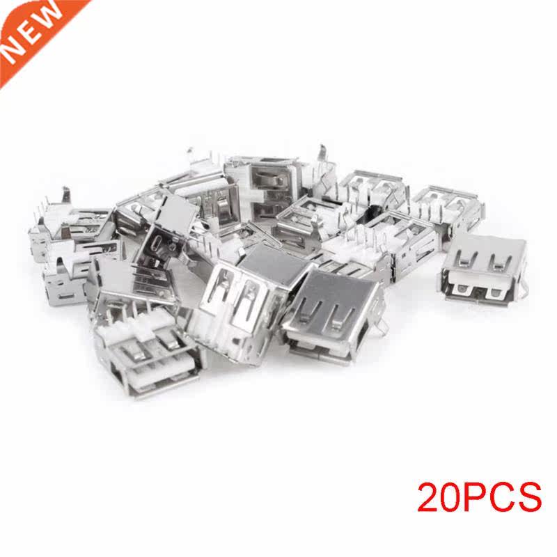 20Pcs USB Type-A Female PCB Mount Socket Plug Connector 4 Pi