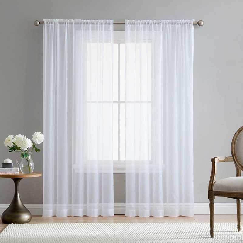 2Pcs Super Soft Great Hand Feeling White Tulle Curtains 适用