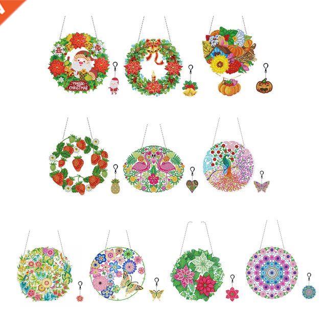 5D  Damond Pantng Chrstmas Wreath Garland Specal Sha - 实物图
