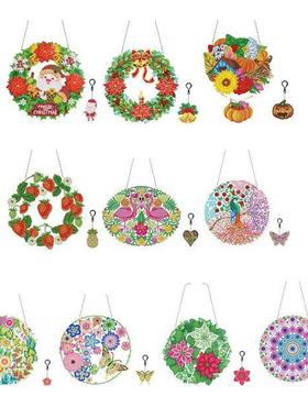 5D  Damond Pantng Chrstmas Wreath Garland Specal Sha