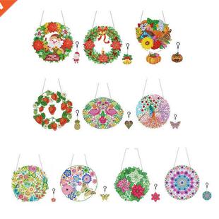 5D  Damond Pantng Chrstmas Wreath Garland Specal Sha