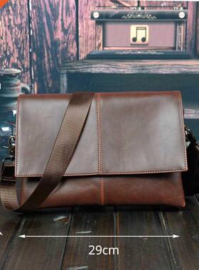 Brand Casual Men Briefcase Crazy Horse PU Leather Men's
