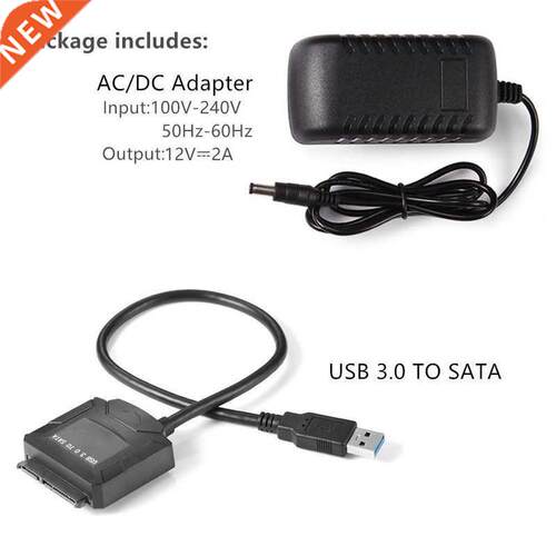 USB 3.0 To SATA 3 Cable with Power Adapter For 3.5 inch HDD