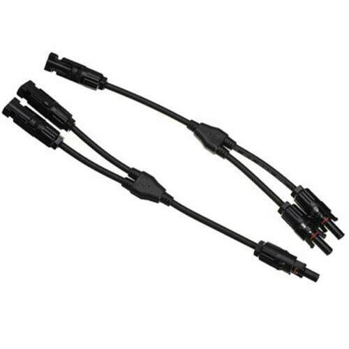 2Pcs Y Branch PV Connector 2 To 1 Male To Female Solar Paral
