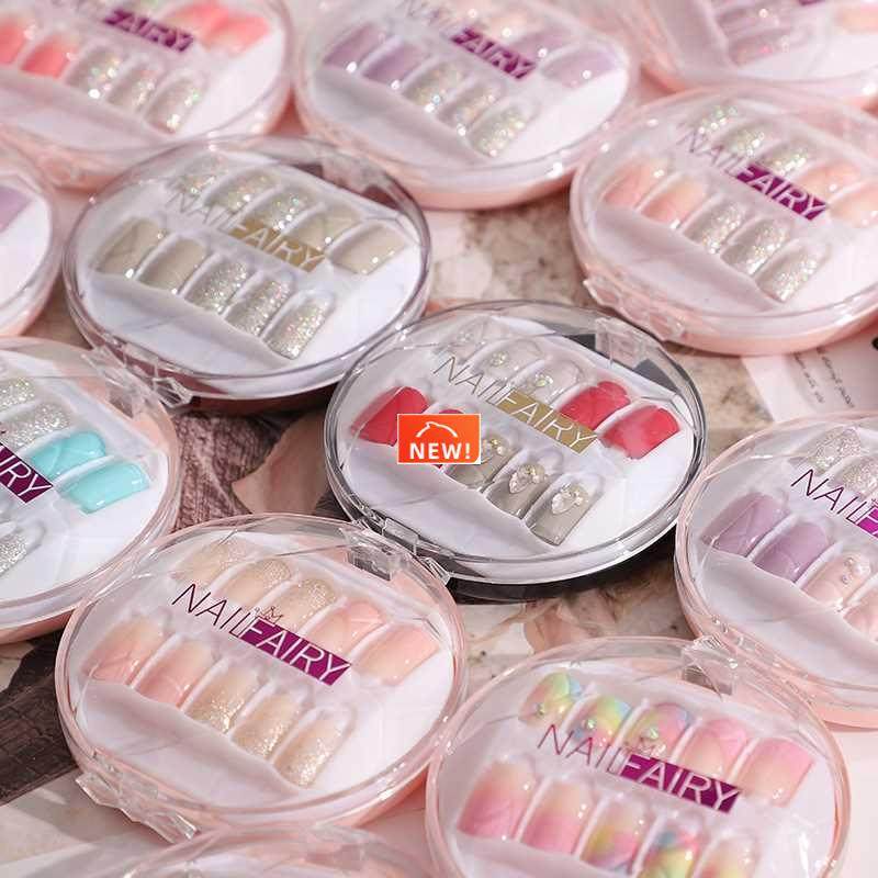 24 Pcs Nude Color nail tips Women Wearable Fake press on