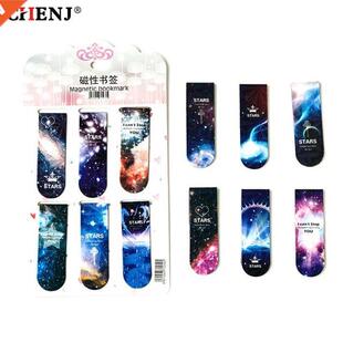 6 pcs/set The Dark Starry Stars Night Magnetic Bookmark Crea