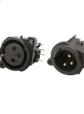 2Pcs 3 Pin XLR Connector Right Angle 3 Poles XLR Male Plug a