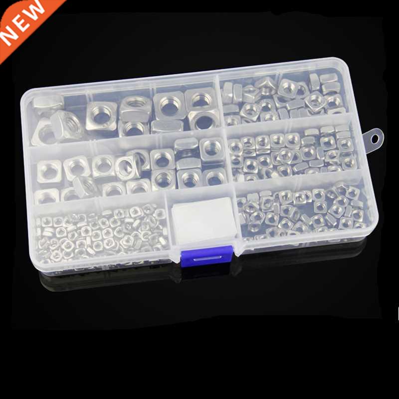 260pcs 304 Stinless Steel Squre Nuts Set M3 M4 M5 M6 M8 M1