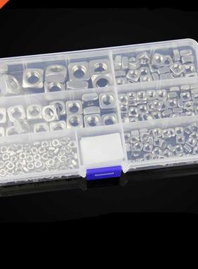 260pcs 304 Stinless Steel Squre Nuts Set M3 M4 M5 M6 M8 M1