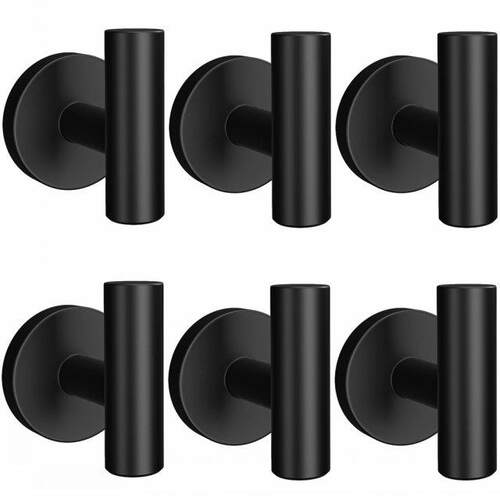 6PCS Matte Black Robe Hooks Heavy Duty Door Hanger Towel Rob