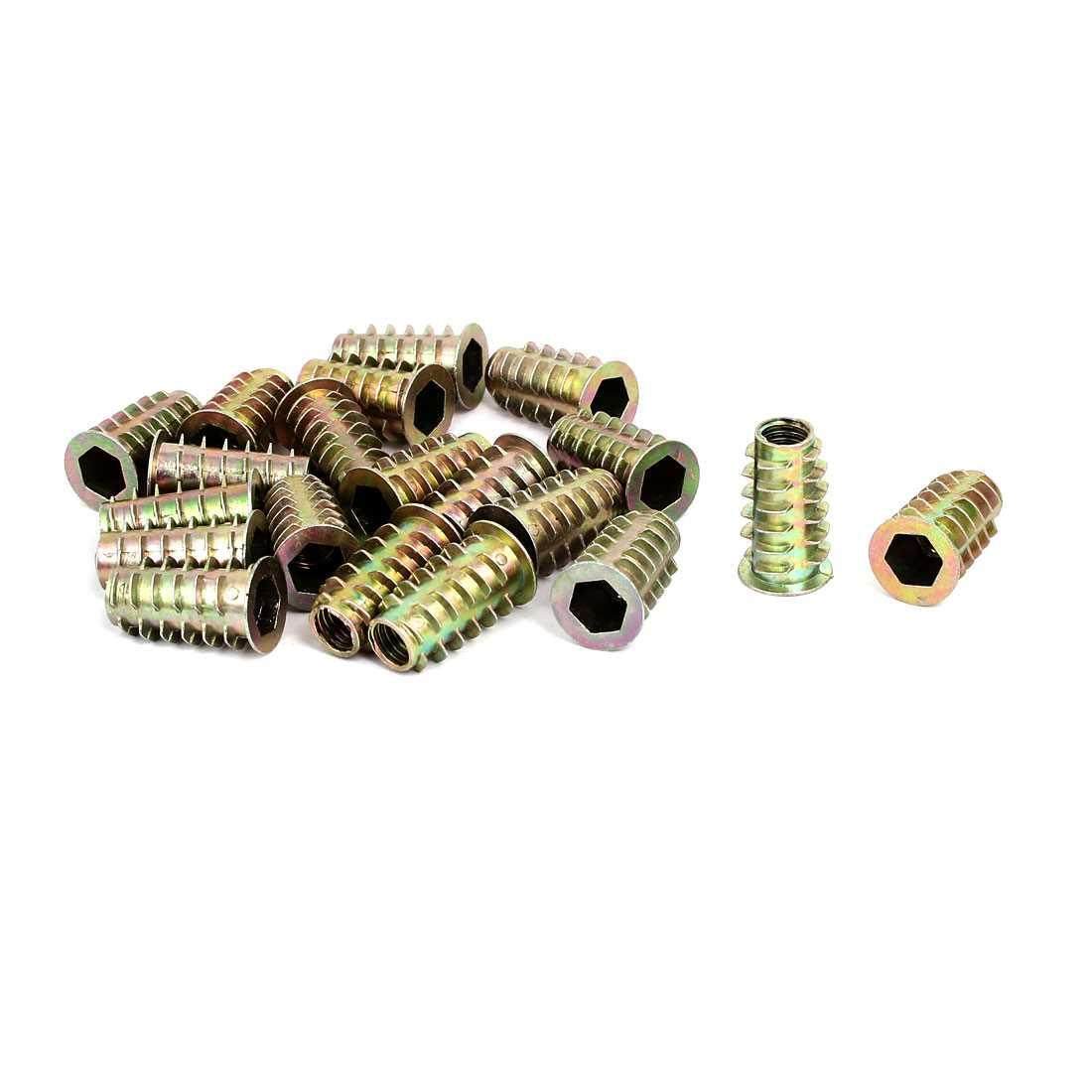 M8x25mm Interface Hex Socket Threaded Insert Nuts 20pcs 适用