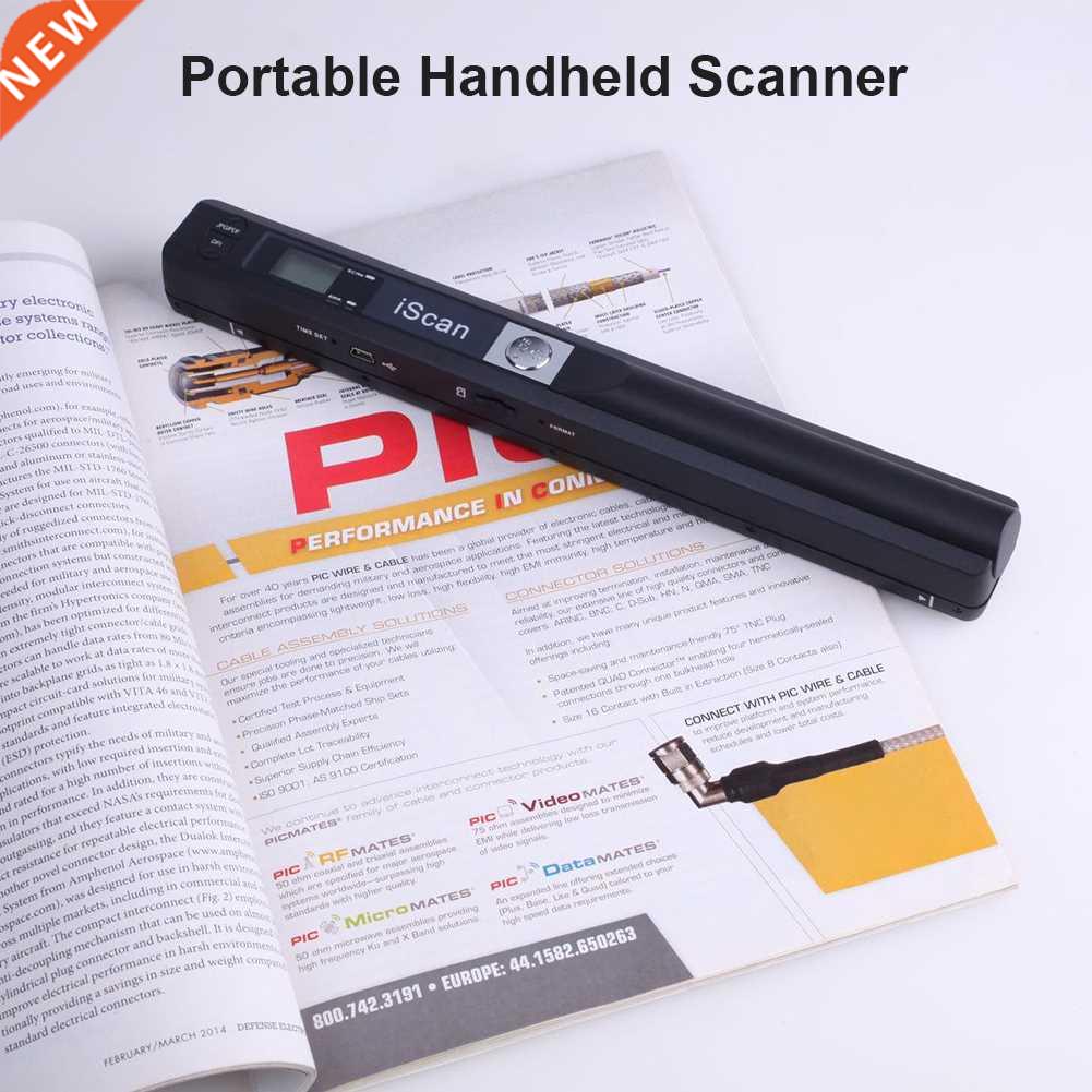 Handheld Portable Image Document Scanner PC A4 900 DPI JPEG/