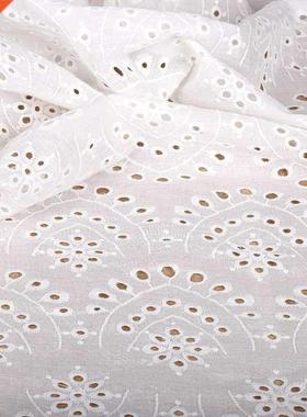 summer dress coat embroidered lace cloth fabric white hollow