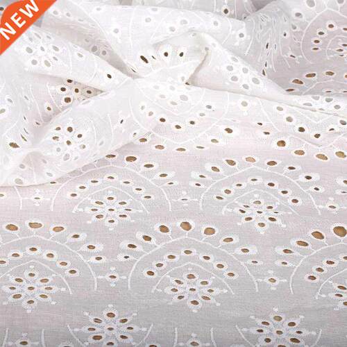 summer dress coat embroidered lace cloth fabric white hollow