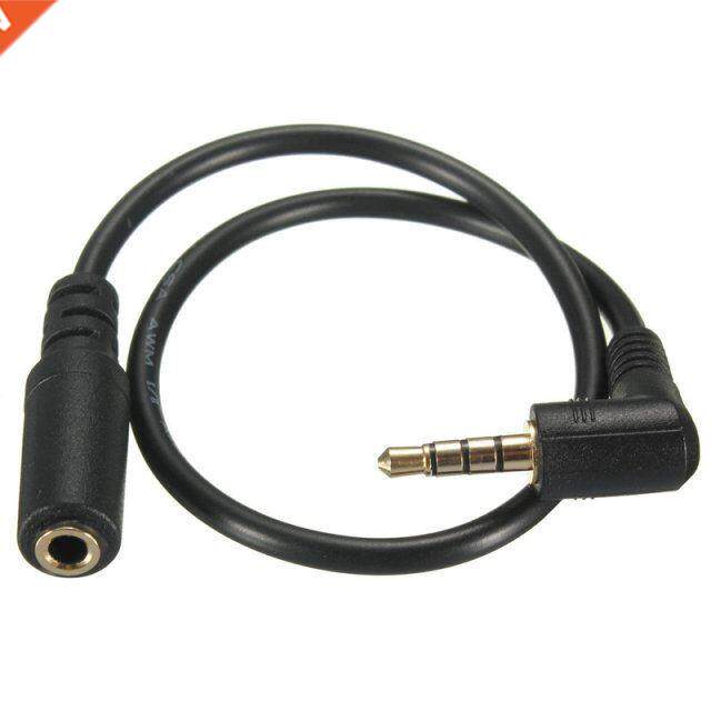 1pc 20cm 90 Degree Right Angled Audio Cable 3.5mm 4 Pole Mal