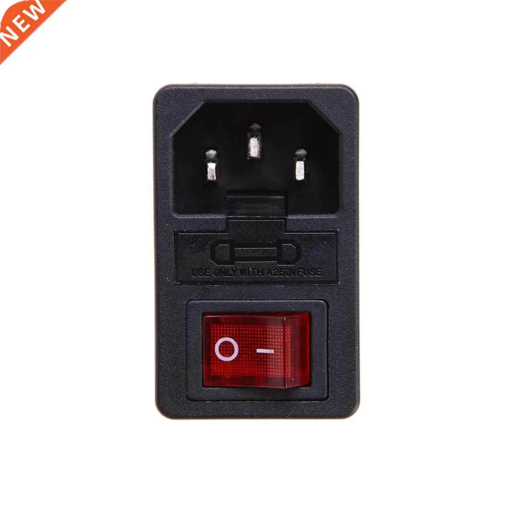 Red Power Rocker Switch Power Socket Connector Plug