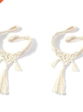 2 Pack Woven Curtain Tiebacks Handmade Macrame Decorative Cu