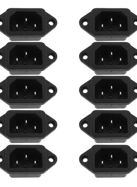 10 Pcs IEC 320 C14 Male Plug 3 Pins PCB Panel Power Inlet So