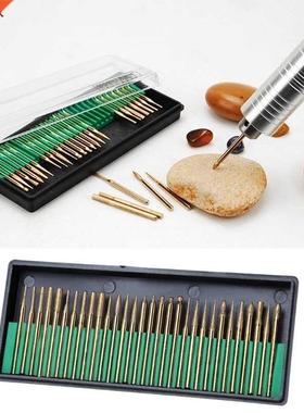 30Pcs 3mm Titanium Coated Diamond Burs Bit Set Dremel Assort
