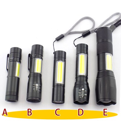 mini powerful 2 LED flashlight COB Q5 USB rechargeable linte