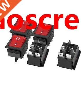 AC 125V/250V 16A 4 Terminal Red Light ON-OFF I/O SPST Boat R