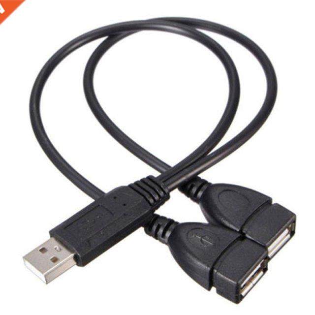 HOT 30cm USB 2.0 A Male To 2 Dual Female Jack Y Splitter Hub