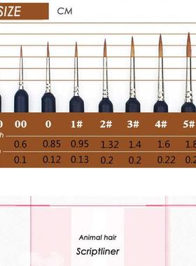 1/3Piece Different Size Weasel Hair Hook Line Pen Fine Paint