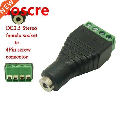 5pcs free shipping 2.5mm Stereo Female Plug To 4pin Screw