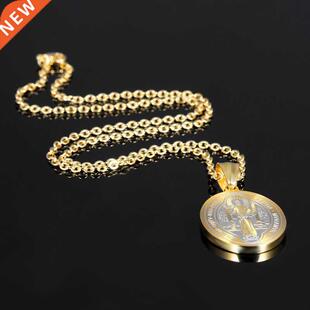 Catholic Patron Saint St Benedict of Nursia Holy Medal Roun