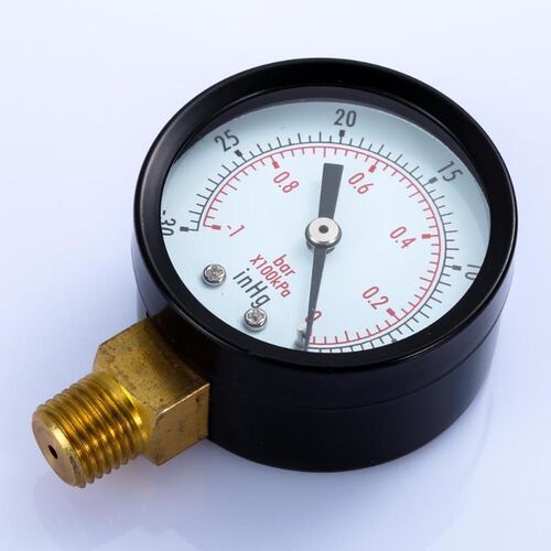 Dry Utility Vacuum Pressure Gauge Blk.Steel 1/4