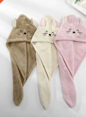 Towels Bathroom Microfiber Solid Quickly Dry Hair Hat Home T