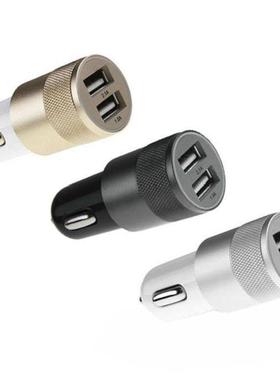 Car Charger of dual USB Alloy Car Charger Cigarett Lighter f