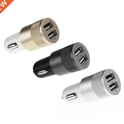 Car Charger of dual USB Alloy Car Charger Cigarett Lighter f